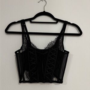 Victoria's Secret Black Lace Crop Top